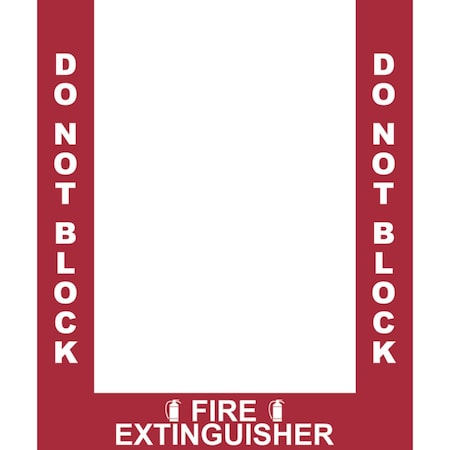 Superior Mark Floor Marking Border Tape, Fire Extinguisher Border, 4in , Rubber IN-40-909